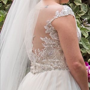 Wedding dress and veil